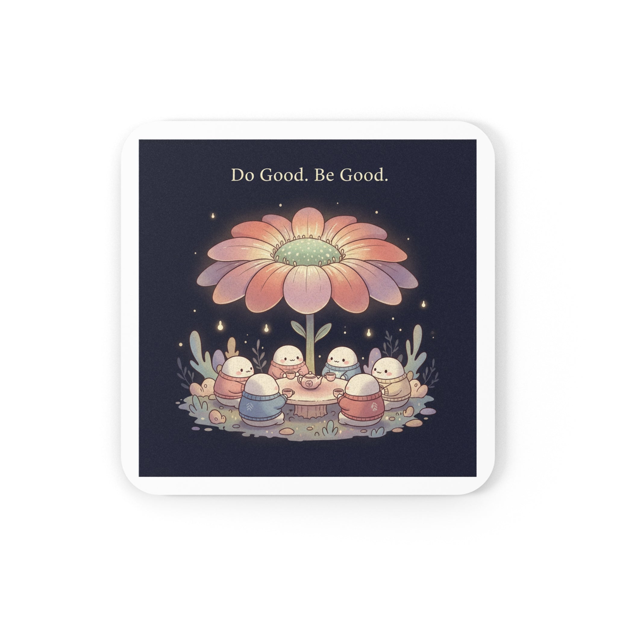 Tiny Chibi Creatures Cork Coaster – Do Good Be Good