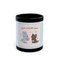 "LOVE CAN BE SOFT" Black Cat Black Mug | College Girl Gift | Fashion | KayKay Classics