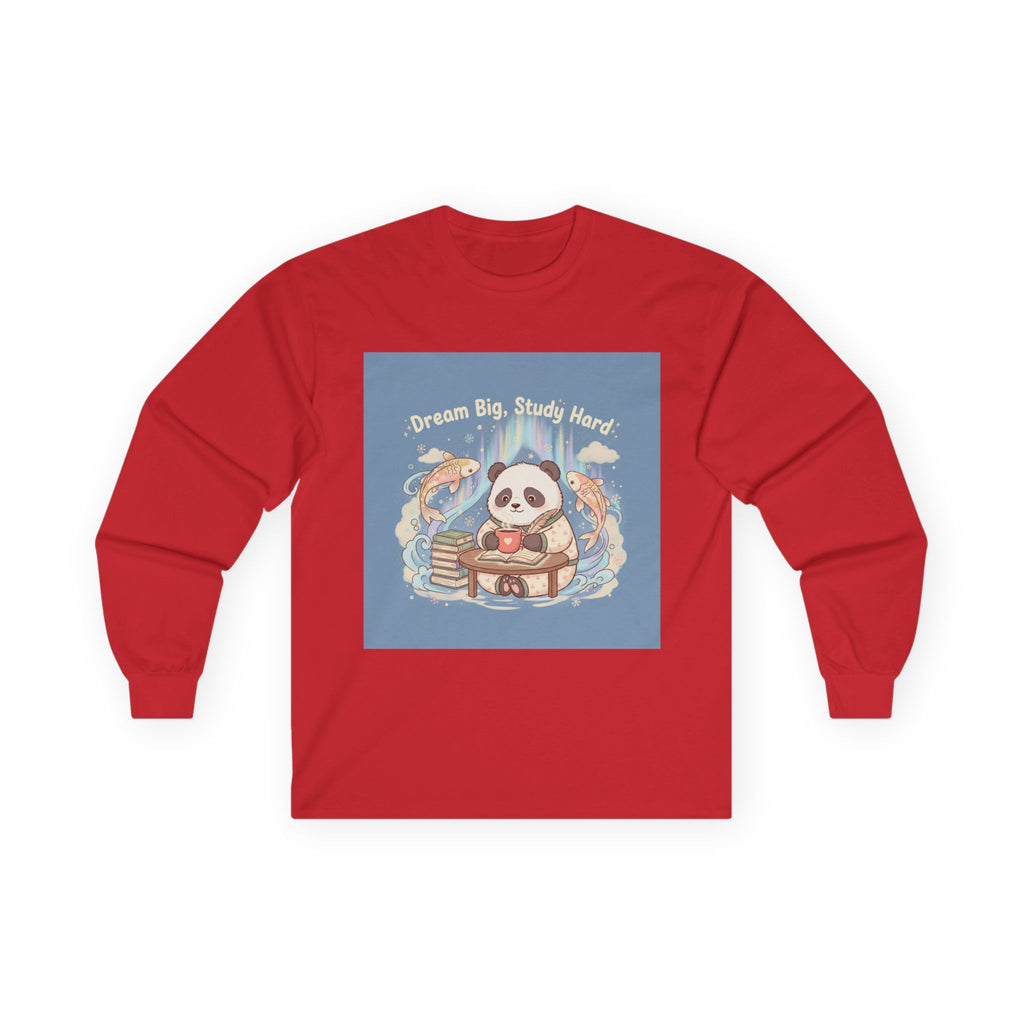 Dream Big, Study Hard Panda Long Sleeve Tee