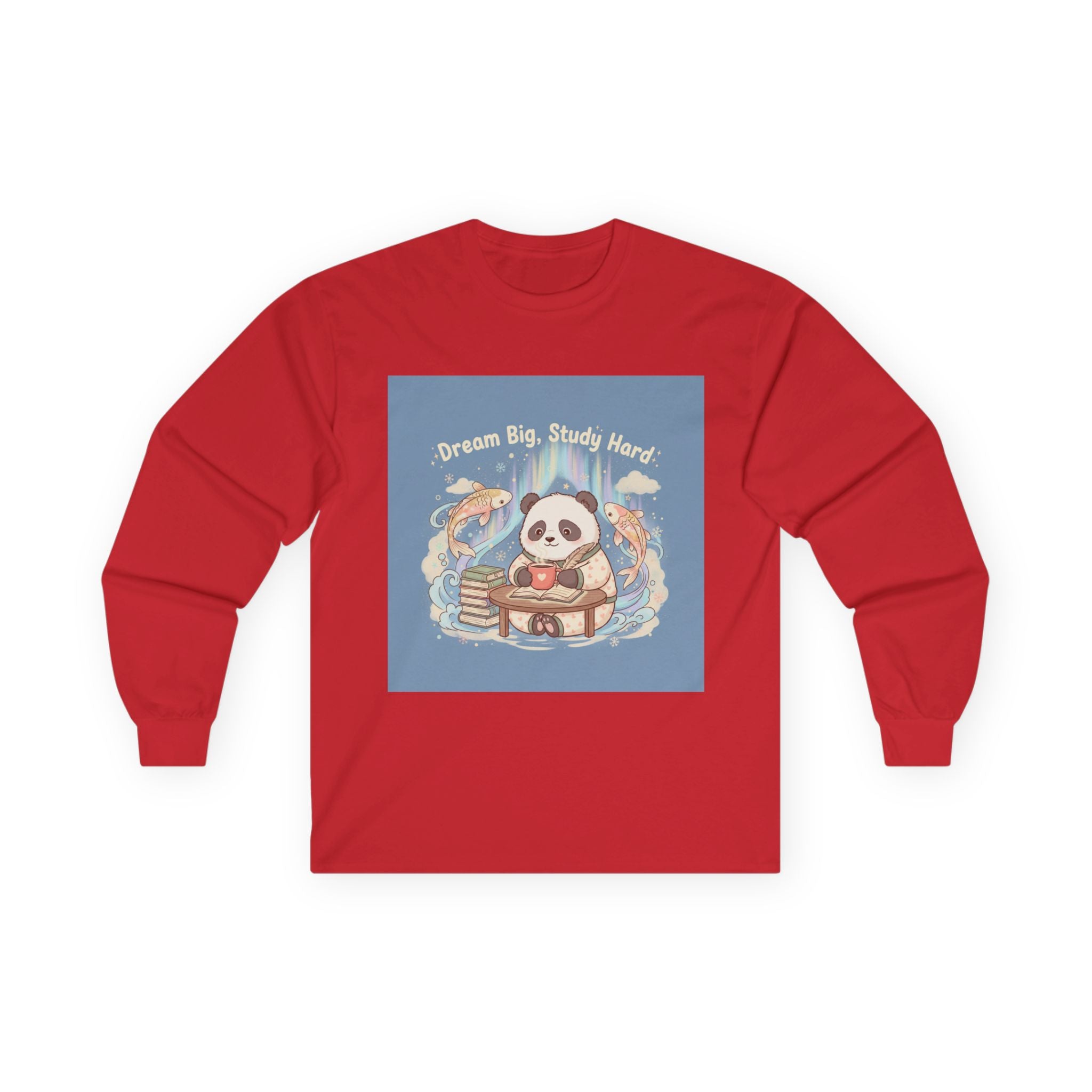 Dream Big, Study Hard Panda Long Sleeve Tee