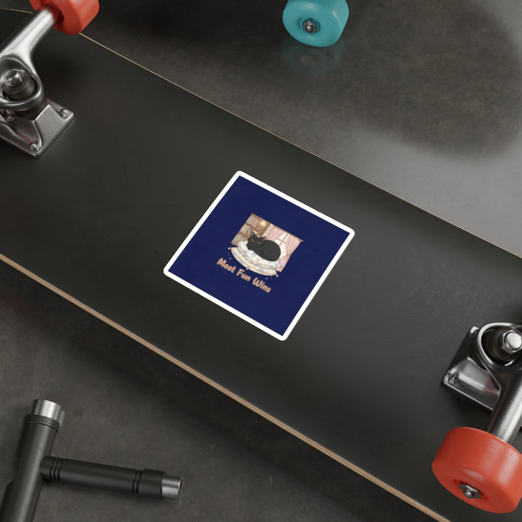 Black Cat Die-Cut Sticker – Most Fun Wins