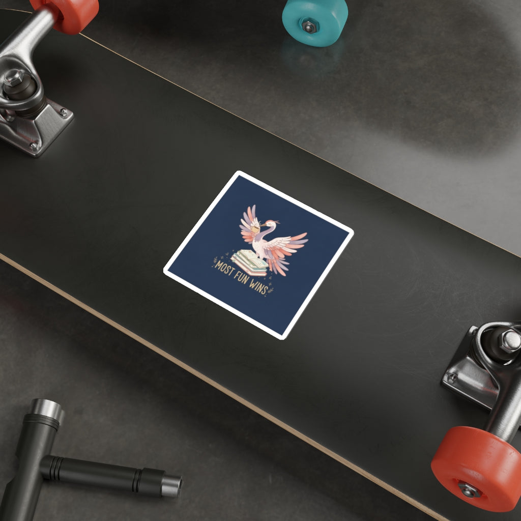 Crane Die-Cut Sticker – Most Fun Wins