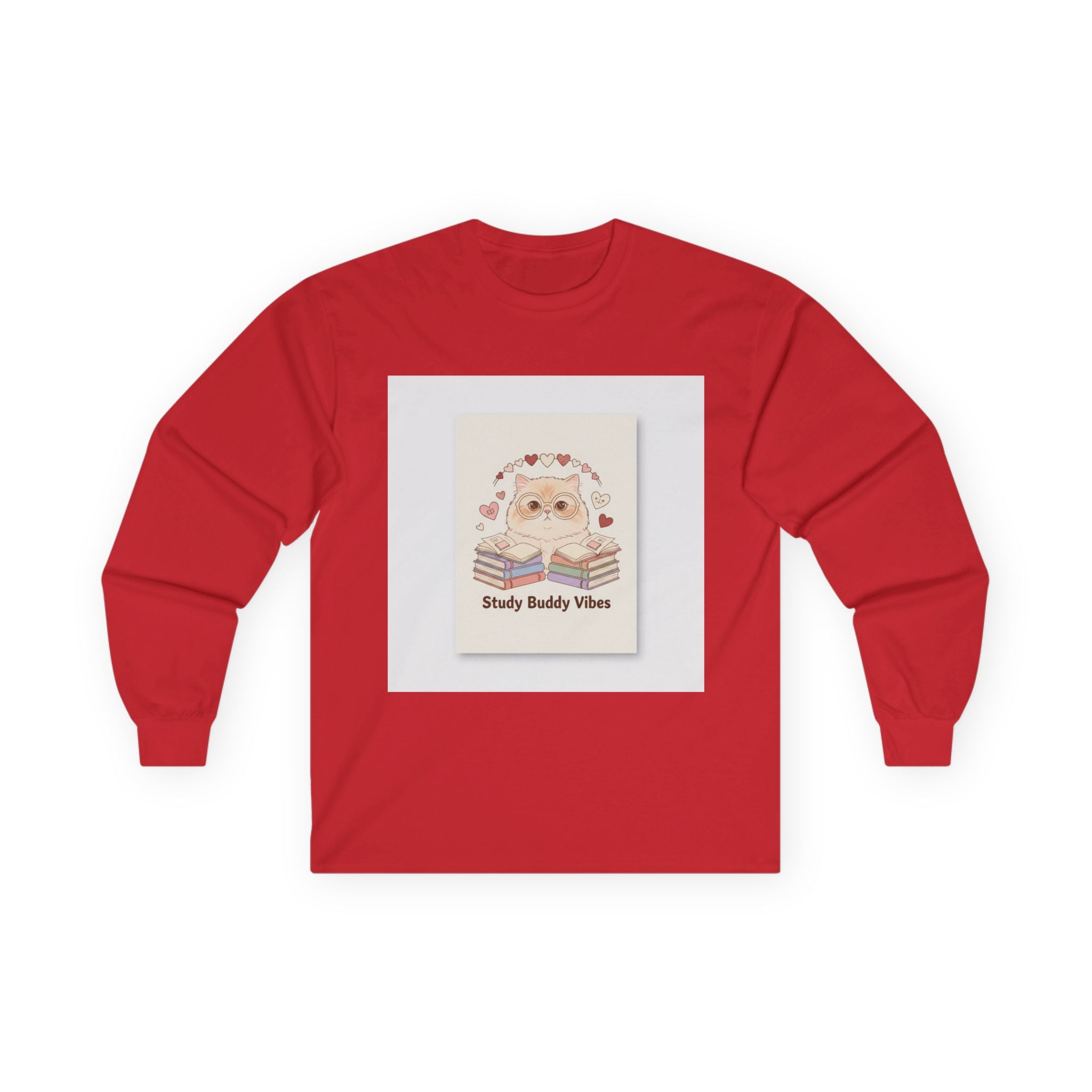 Study Buddy Vibes Cat Long Sleeve Tee