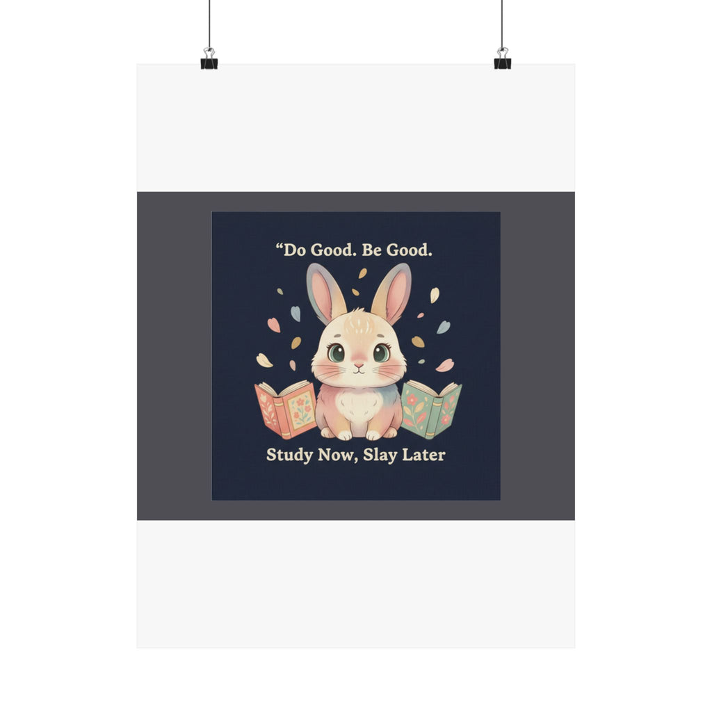 Bunny Poster – Do Good Be Good Study Now Slay Later