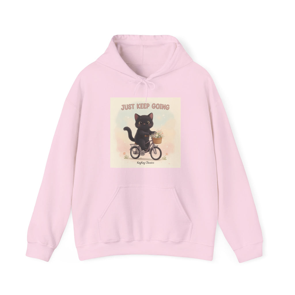 "Just keep going " Black Cat Hoodie | College Girl Gift | Fashion | KayKay Classics