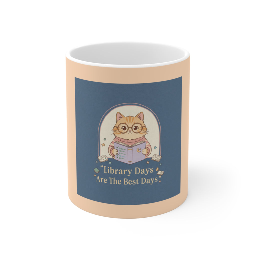 Cat Mug 11oz – Library Days Are the Best Days