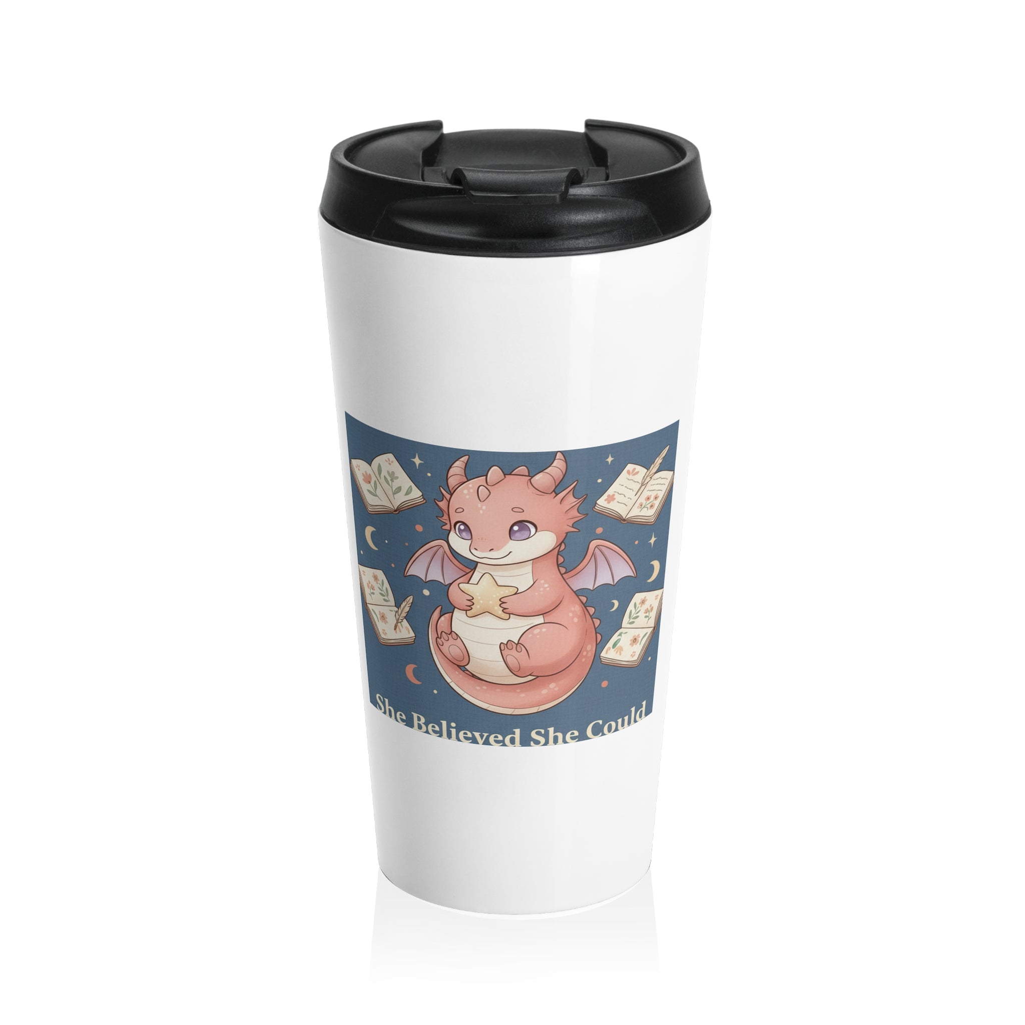 Dragon Travel Mug – She Believed She Could