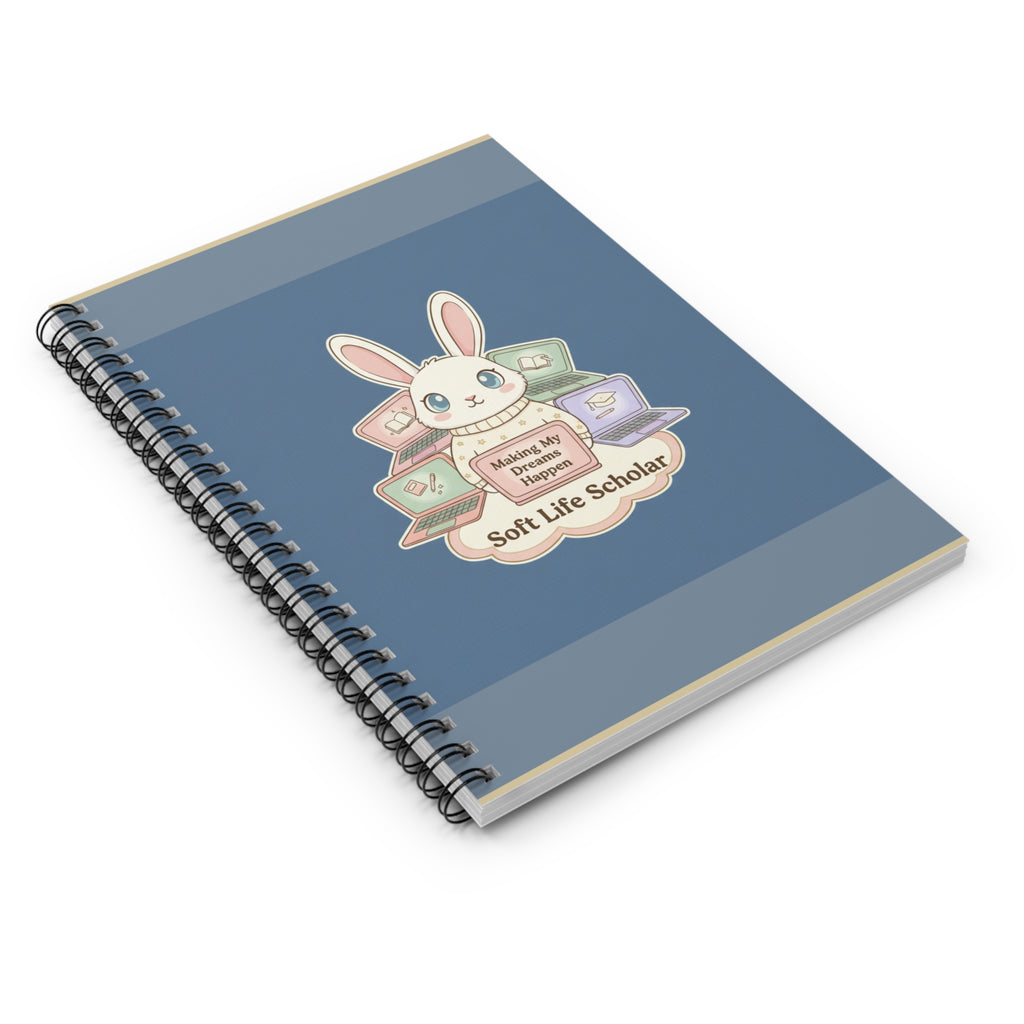 Bunny Spiral Notebook – Making My Dreams Happen Soft Life Schola