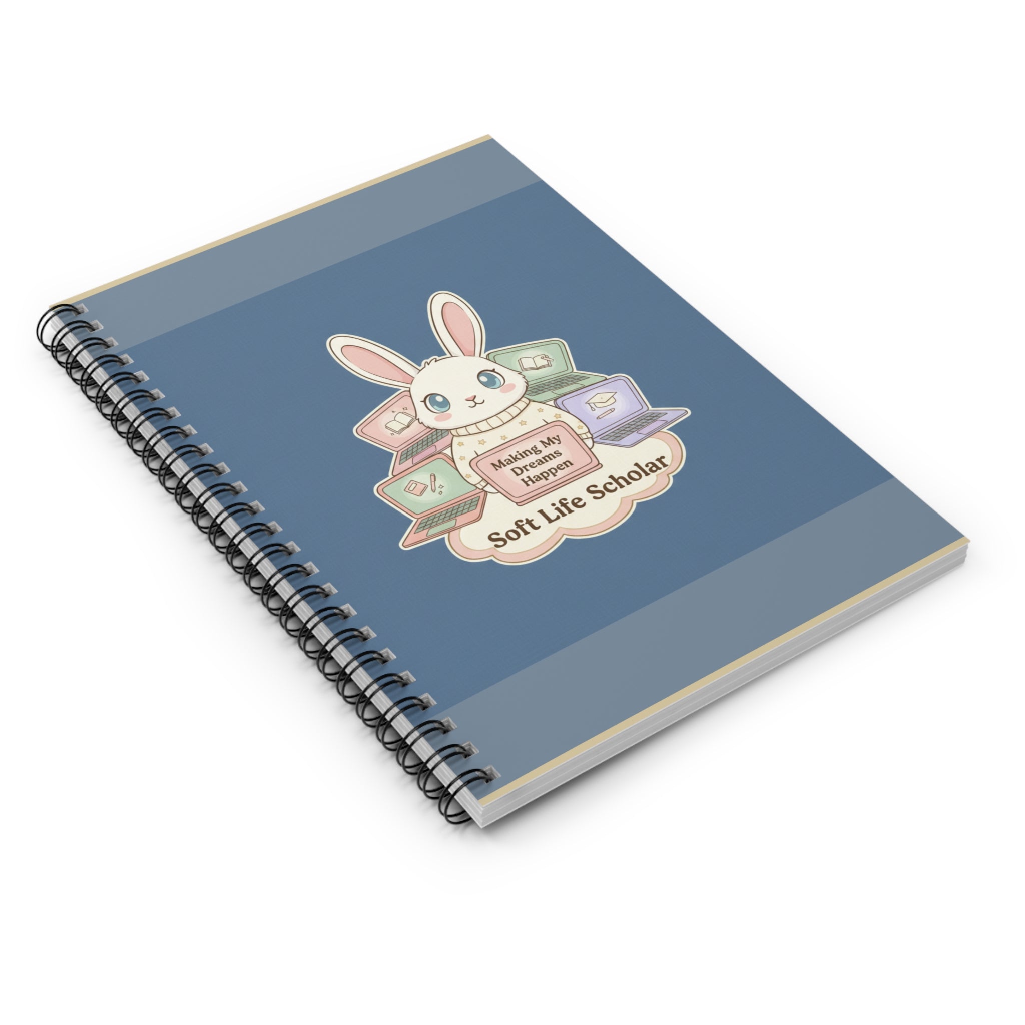 Bunny Spiral Notebook – Making My Dreams Happen Soft Life Schola