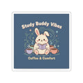 Bunny Die-Cut Sticker – Study Buddy Vibes Coffee Comfort