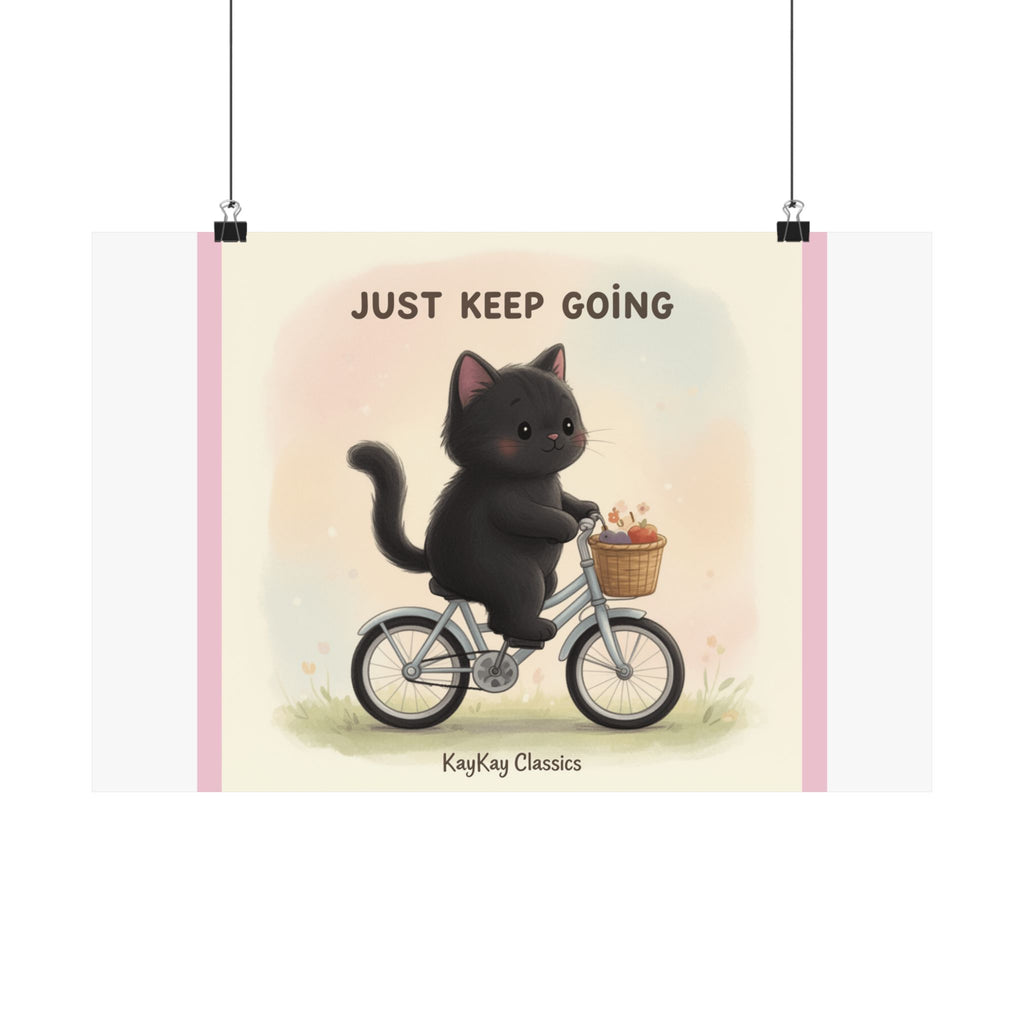 "Study Hard Dream Big" Black Cat Poster | College Girl Gift | Fashion | KayKay Classics