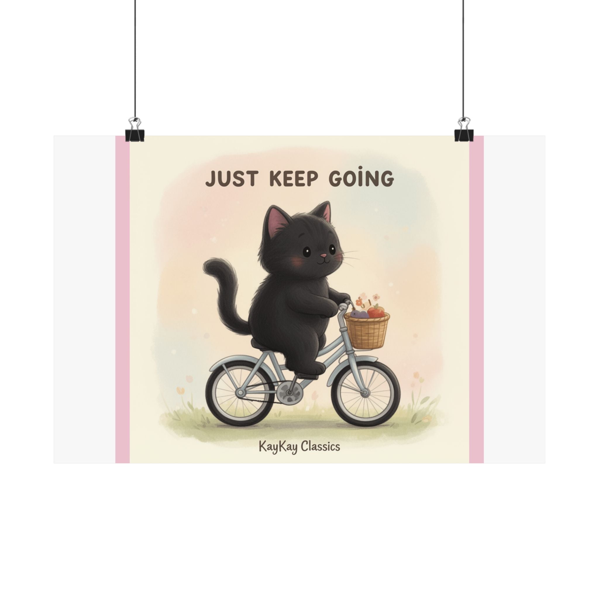 "Study Hard Dream Big" Black Cat Poster | College Girl Gift | Fashion | KayKay Classics