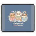 Cats With Glasses Mouse Pad – Coffee and Confidence