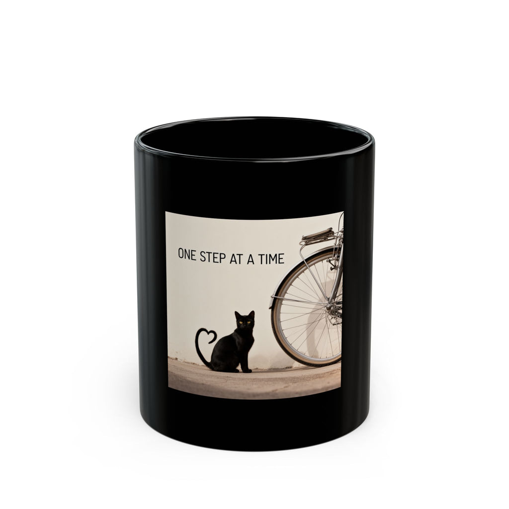 ONE STEP AT A TIME Black Mug