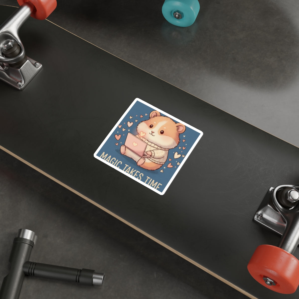 Hamster Die-Cut Sticker – Magic Takes Time