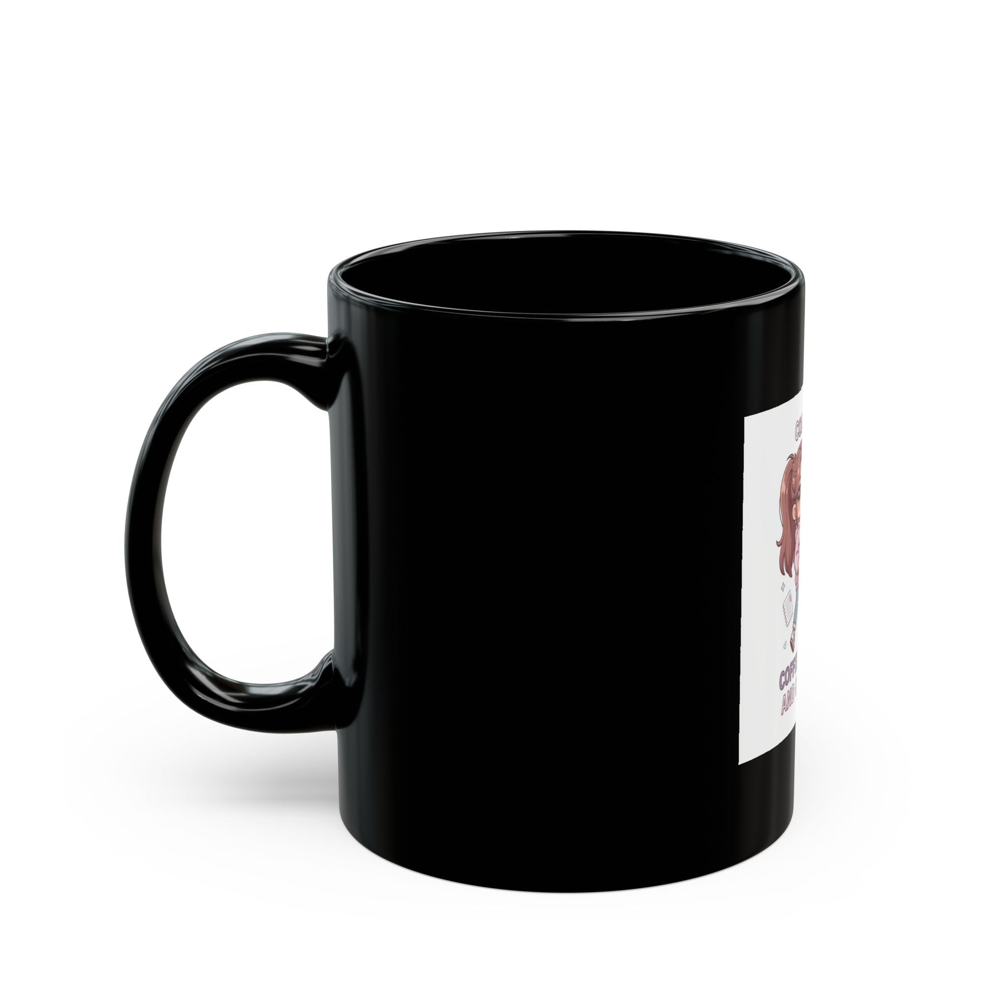 COLLEGE LIFE: COFFEE, CRAMMING, AND CUTE CHAOS Black Mug