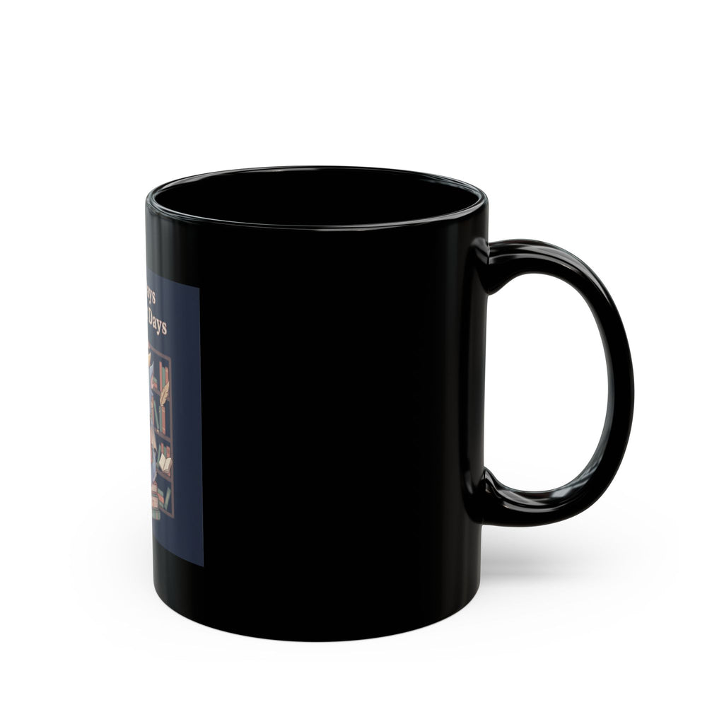 Bunny Black Mug 11oz – Library Days Are the Best Days