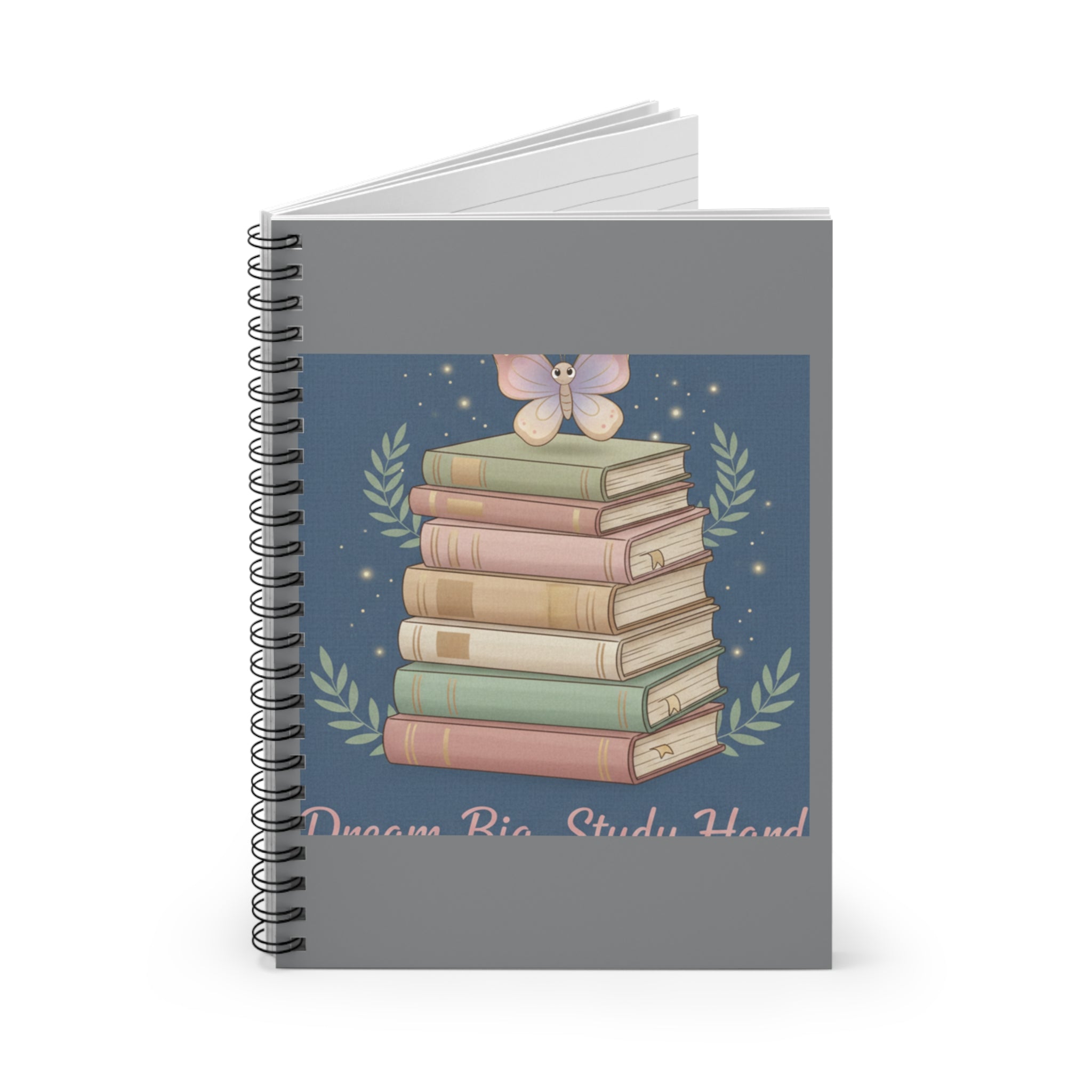Butterfly Spiral Notebook – Dream Big Study Hard