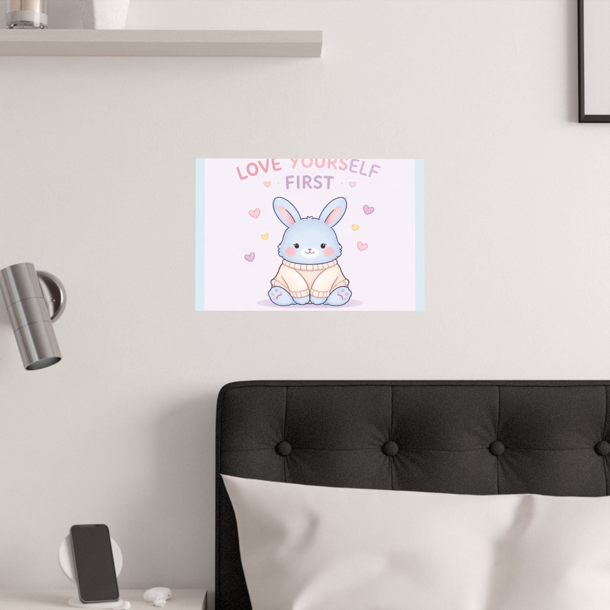 "LOVE YOURSELF FIRST" Black Cat Poster | College Girl Gift | Fashion | KayKay Classics