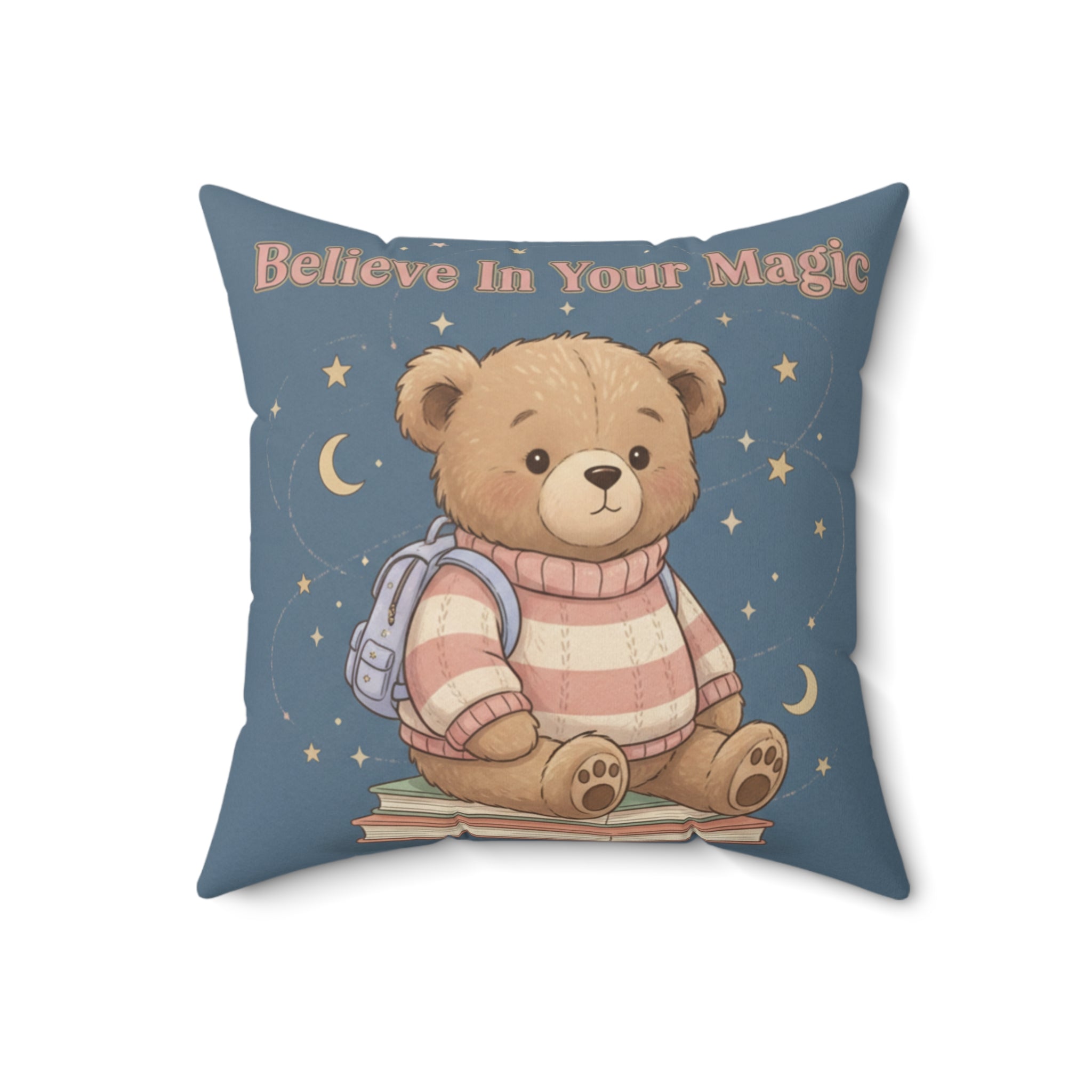 Bear Square Pillow – Believe in Your Magic