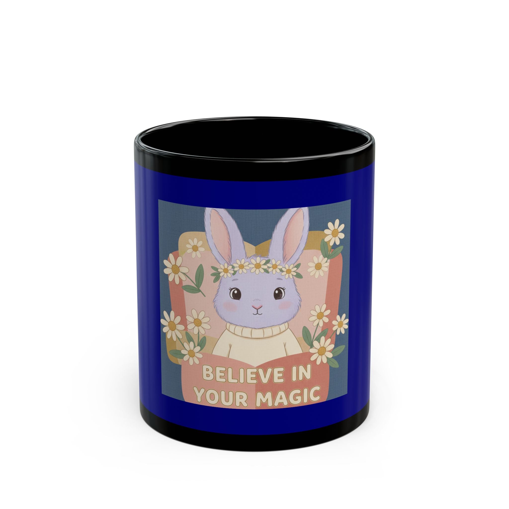 Bunny Black Mug 11oz – Believe in Your Magic