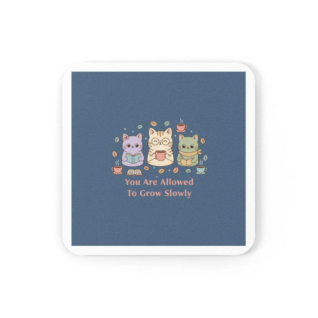 Cats With Glasses Cork Coaster – You Are Allowed to Grow Slowly
