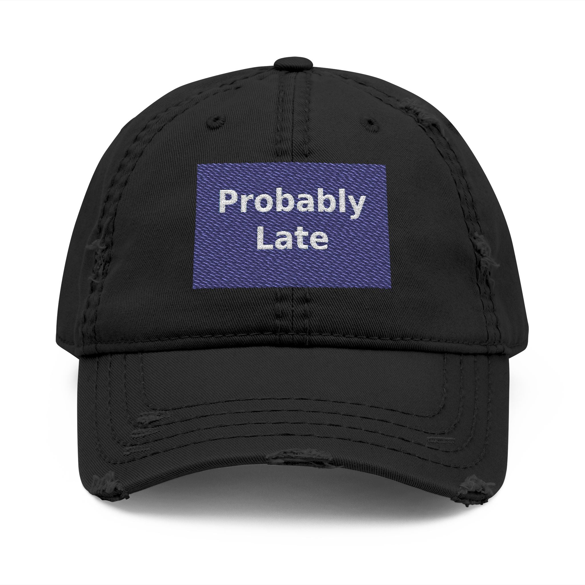 "Probably Late" Black Cat Dad Hat | College Girl Gift | Fashion | KayKay Classics