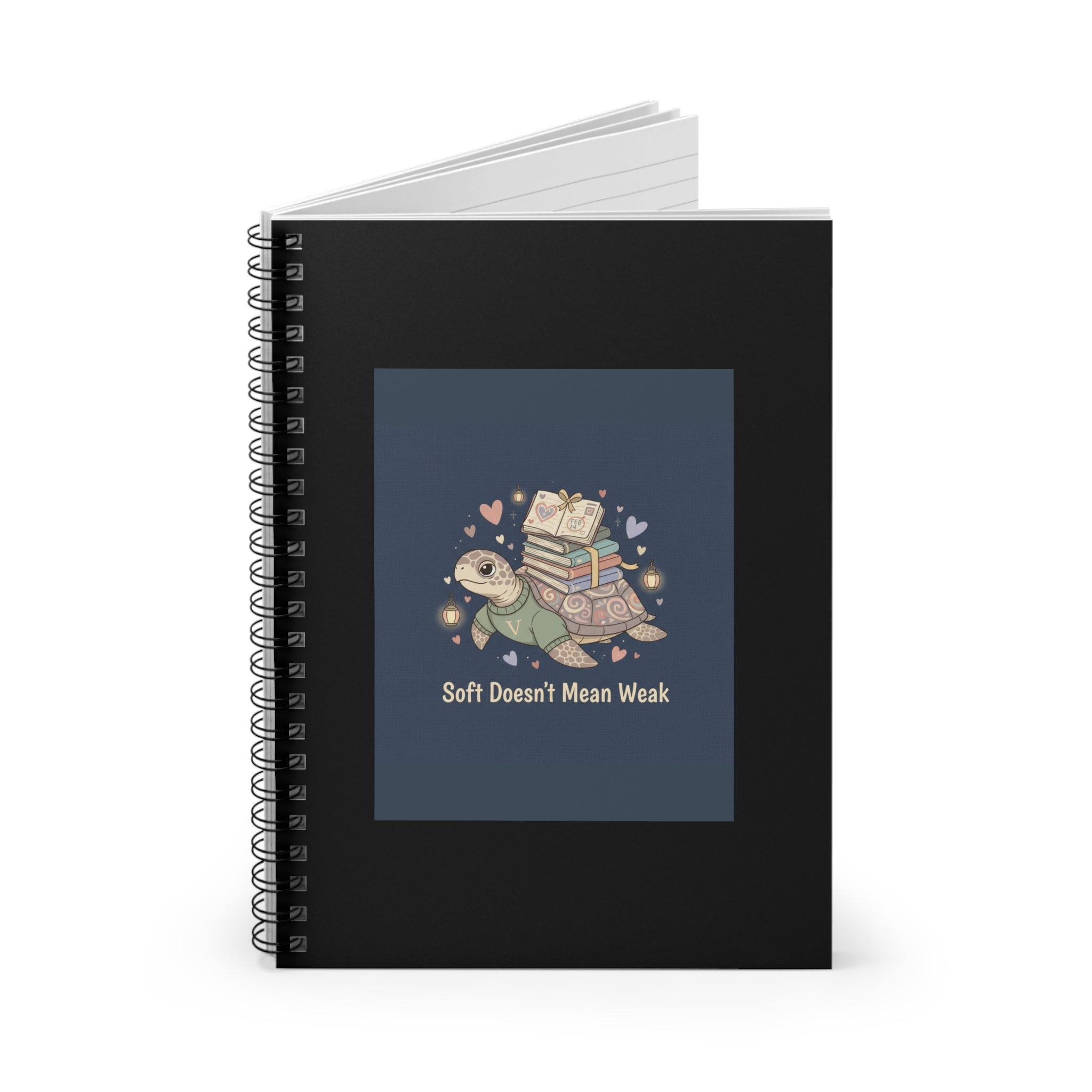 Soft Doesnt Mean Weak Turtle Spiral Notebook