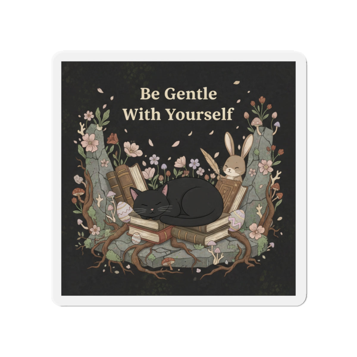 Bunny Die-Cut Magnet – Be Gentle With Yourself