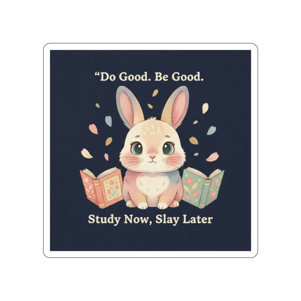 Bunny Die-Cut Sticker – Do Good Be Good Study Now Slay Later