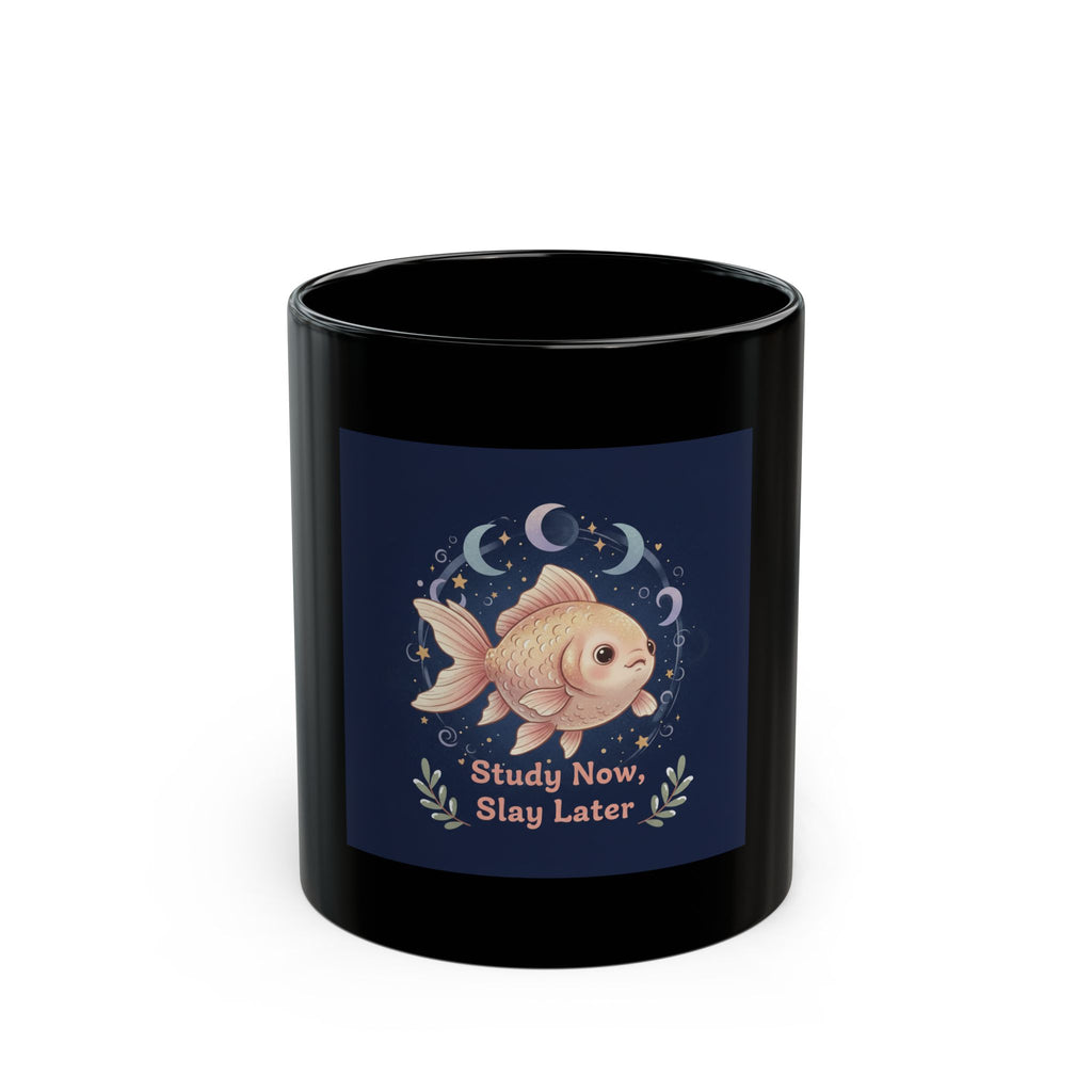 Bunny Black Mug 11oz – Study Now Slay Later