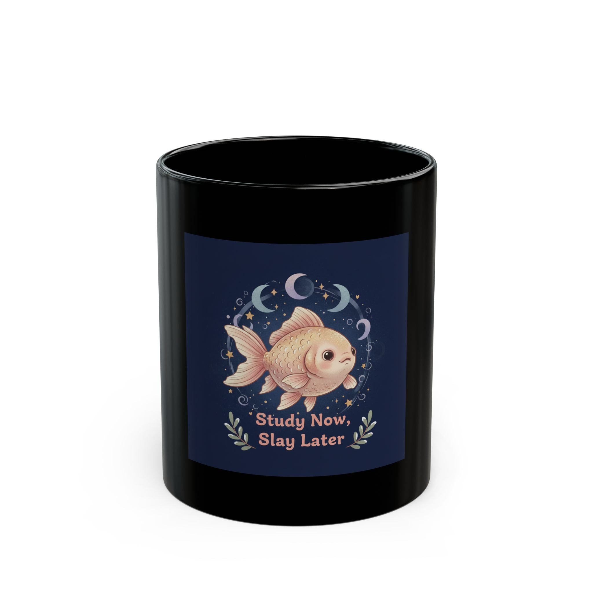 Bunny Black Mug 11oz – Study Now Slay Later