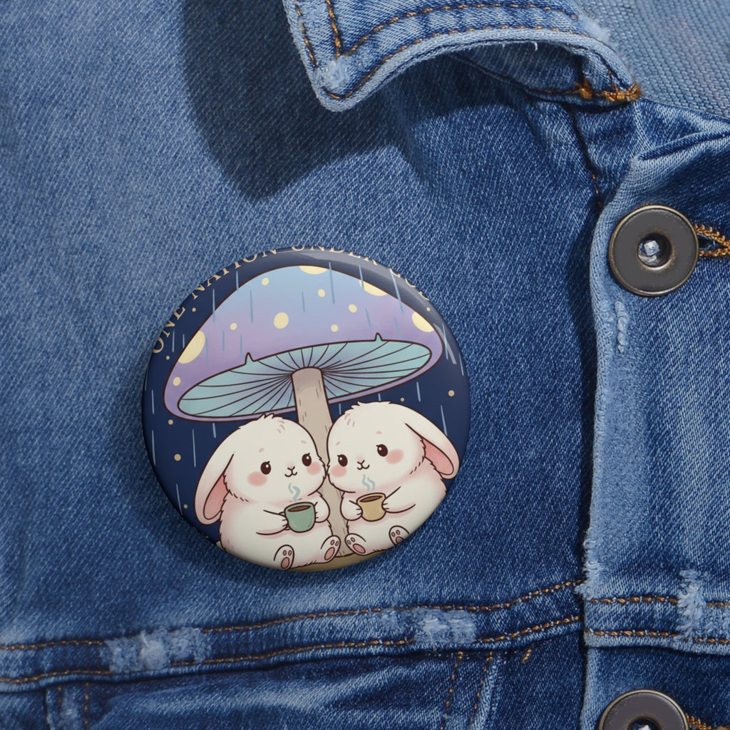 Two Cute Bunnies Pin Button – One Nation Under God