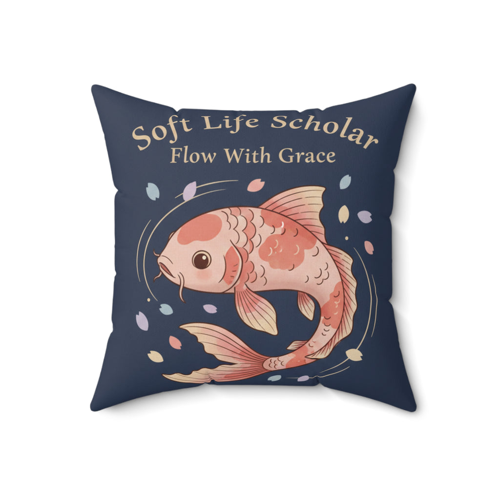 Koi Square Pillow – Soft Life Scholar Flow With Grace