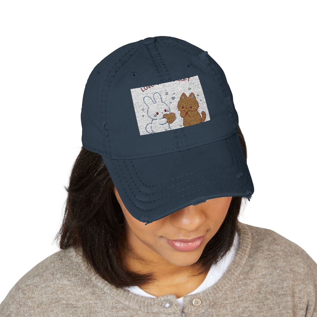 "LOVE CAN BE SOFT" Black Cat Dad Hat | College Girl Gift | Fashion | KayKay Classics