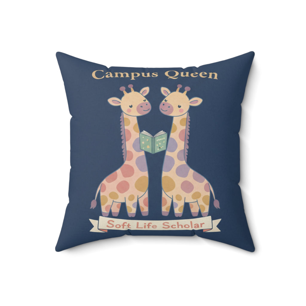 Giraffes Square Pillow – Campus Queen Soft Life Scholar