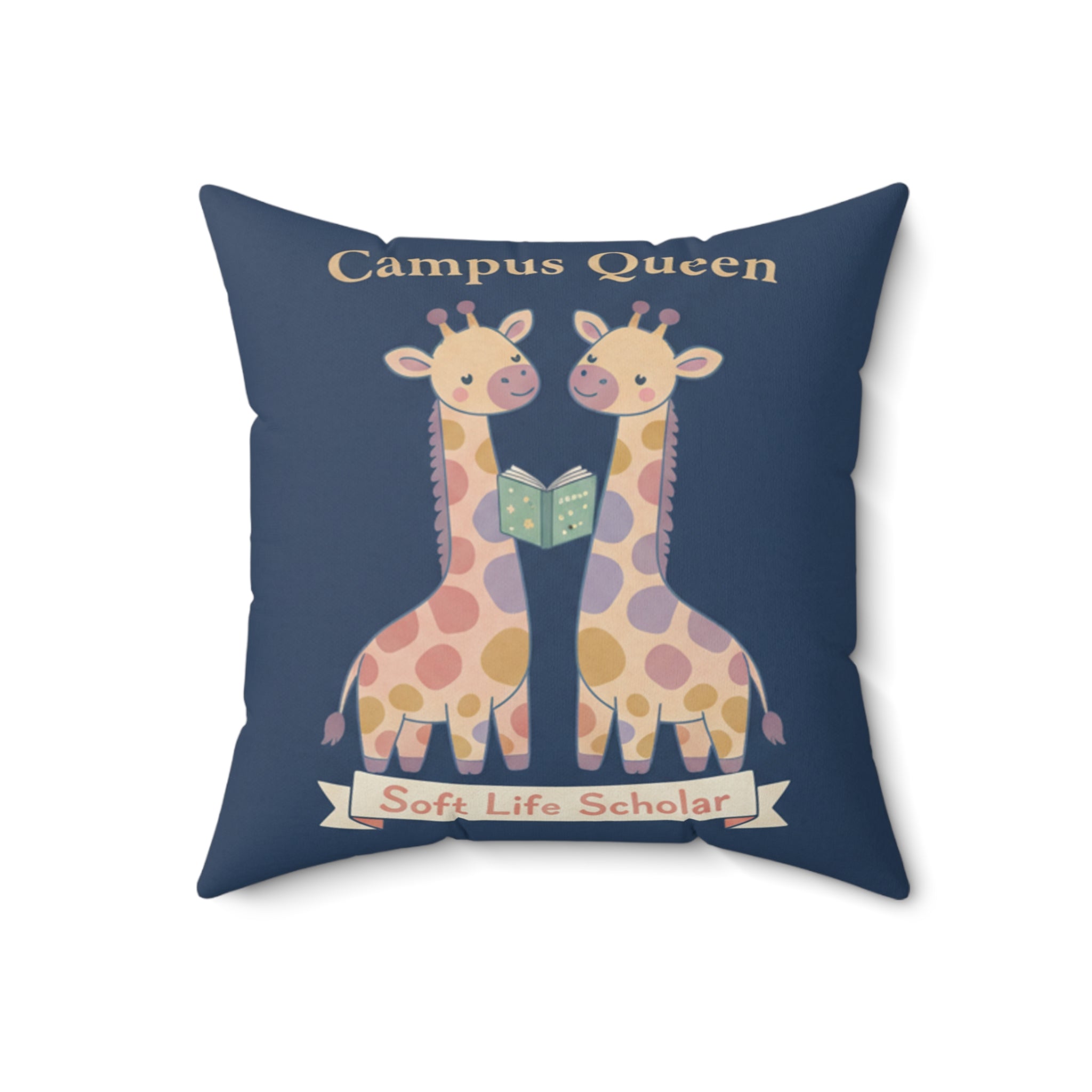 Giraffes Square Pillow – Campus Queen Soft Life Scholar
