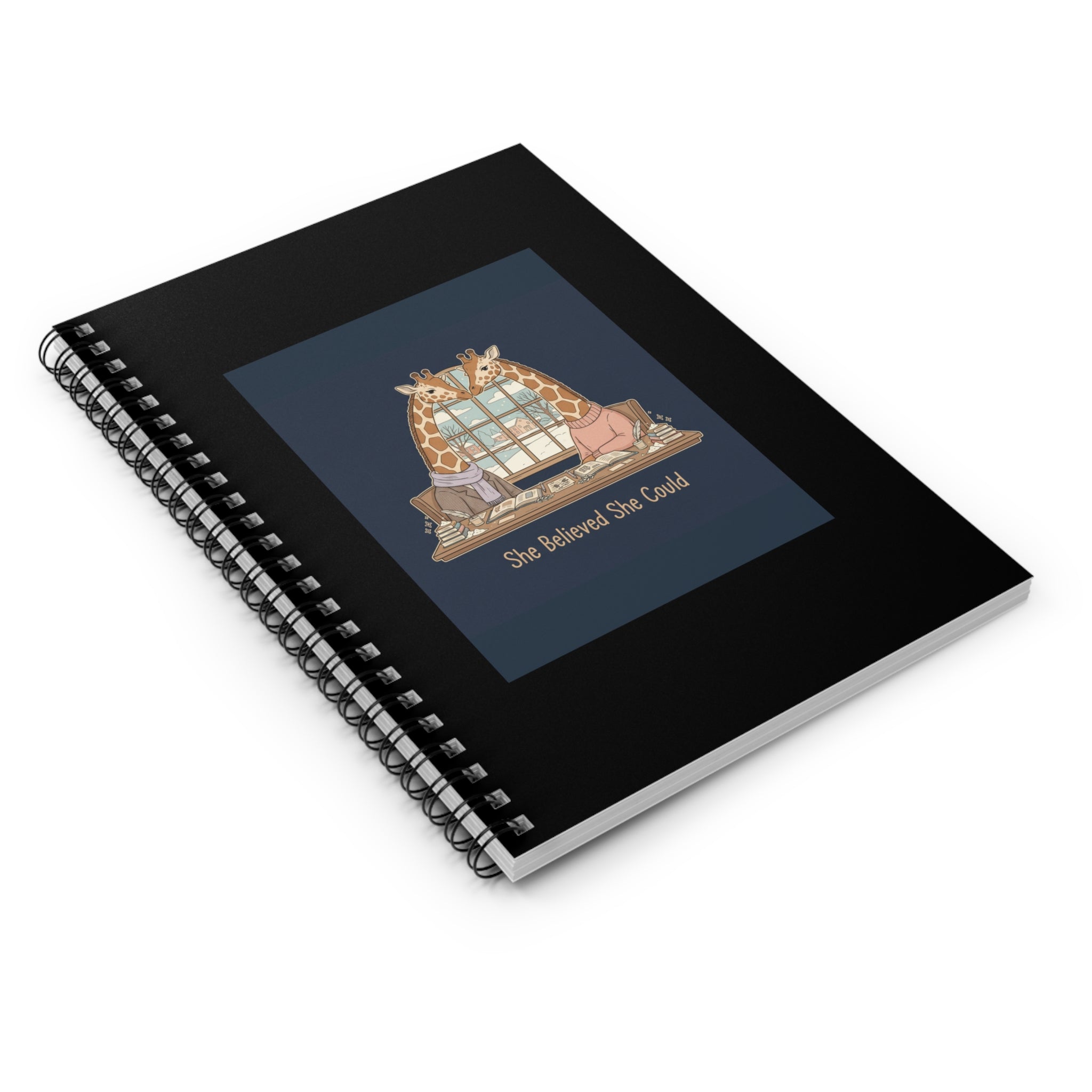 She Believed She Could Giraffe Spiral Notebook