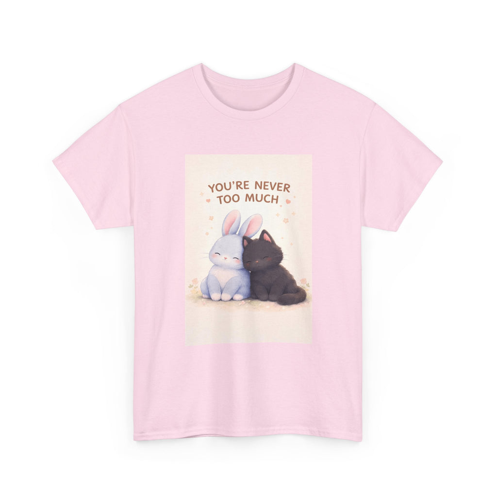 "YOU'RE NEVER TOO MUCH" Black Cat Kids Tee | College Girl Gift | Fashion | KayKay Classics