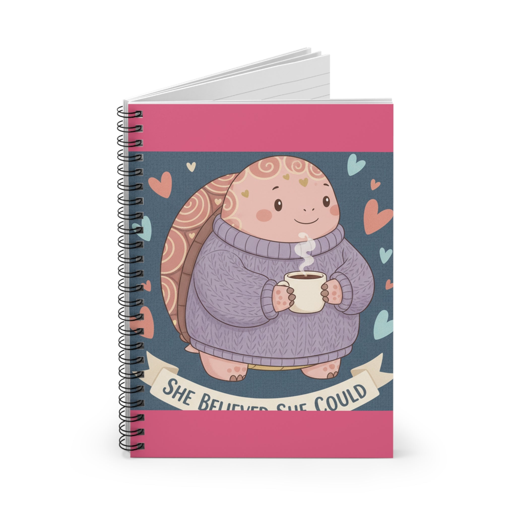 Turtle Spiral Notebook – She Believed She Could