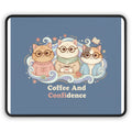 Cats With Glasses Mouse Pad – Coffee and Confidence