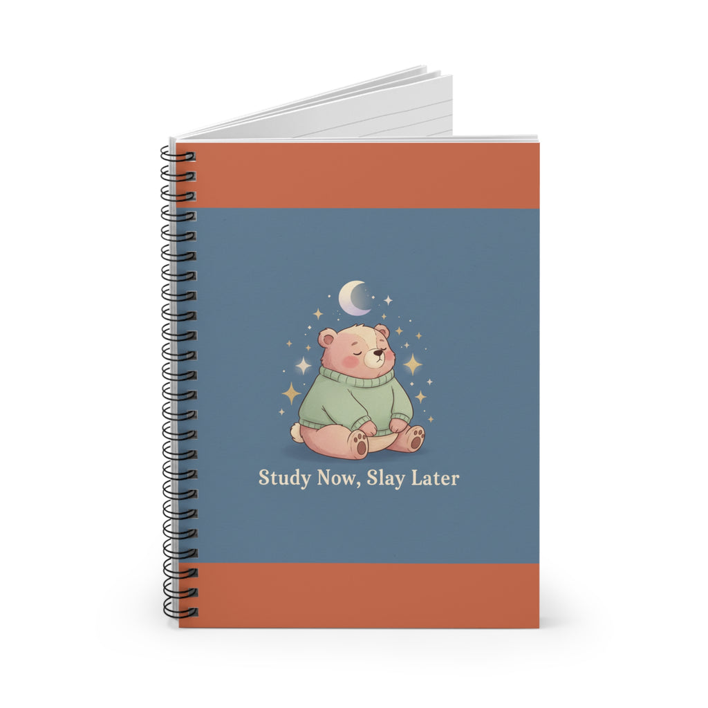 Bear Spiral Notebook – Study Now Slay Later
