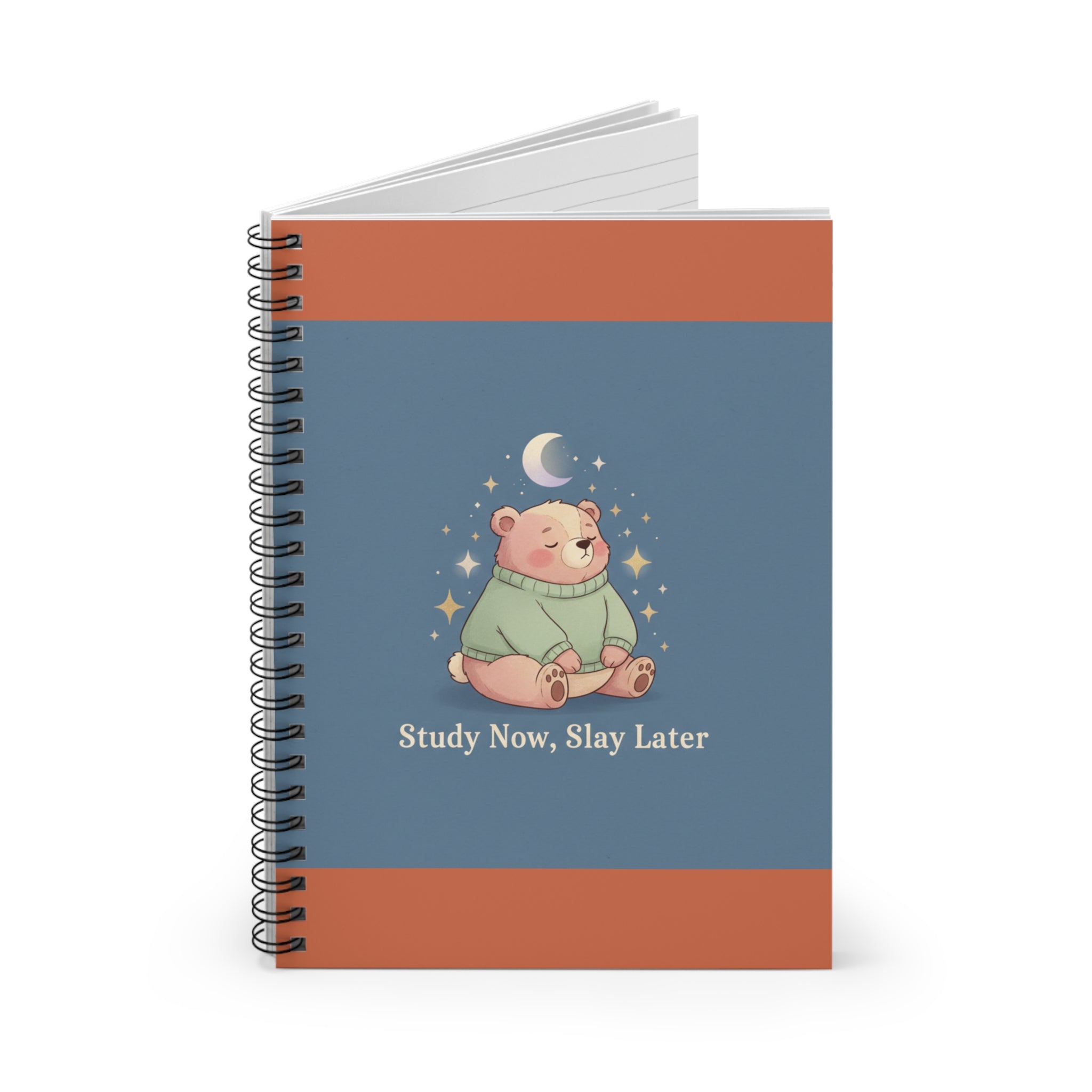 Bear Spiral Notebook – Study Now Slay Later