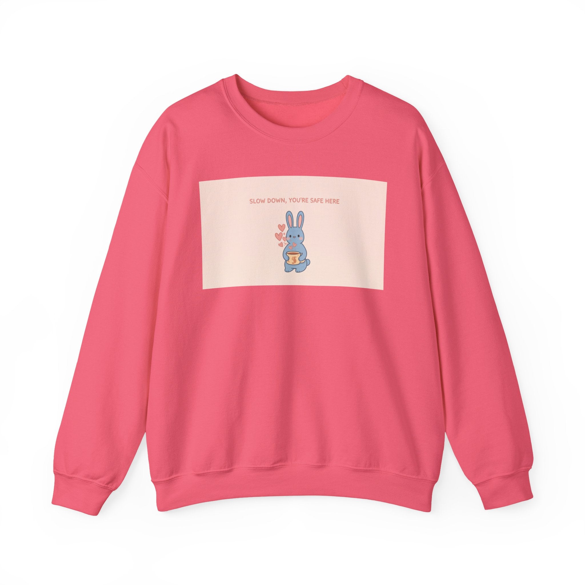 "SLOW DOWN, YOU'RE SAFE HERE" Black Cat Crewneck | College Girl Gift | Fashion | KayKay Classics