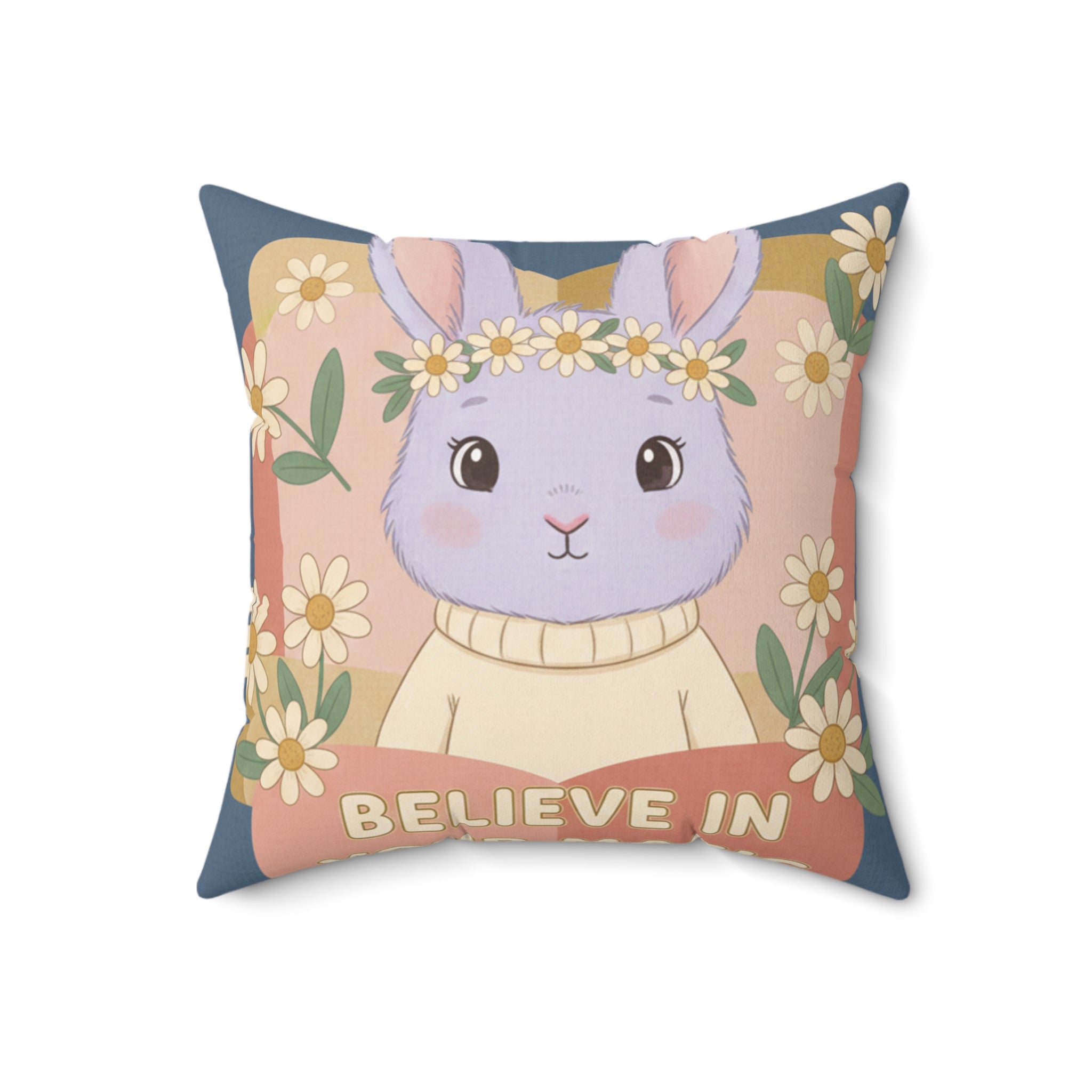 Bunny Square Pillow – Believe in Your Magic
