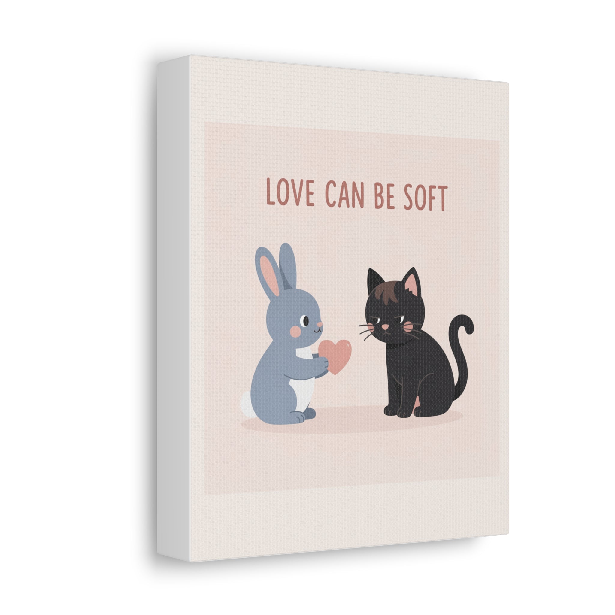 "LOVE CAN BE SOFT" Black Cat Canvas | College Girl Gift | Fashion | KayKay Classics