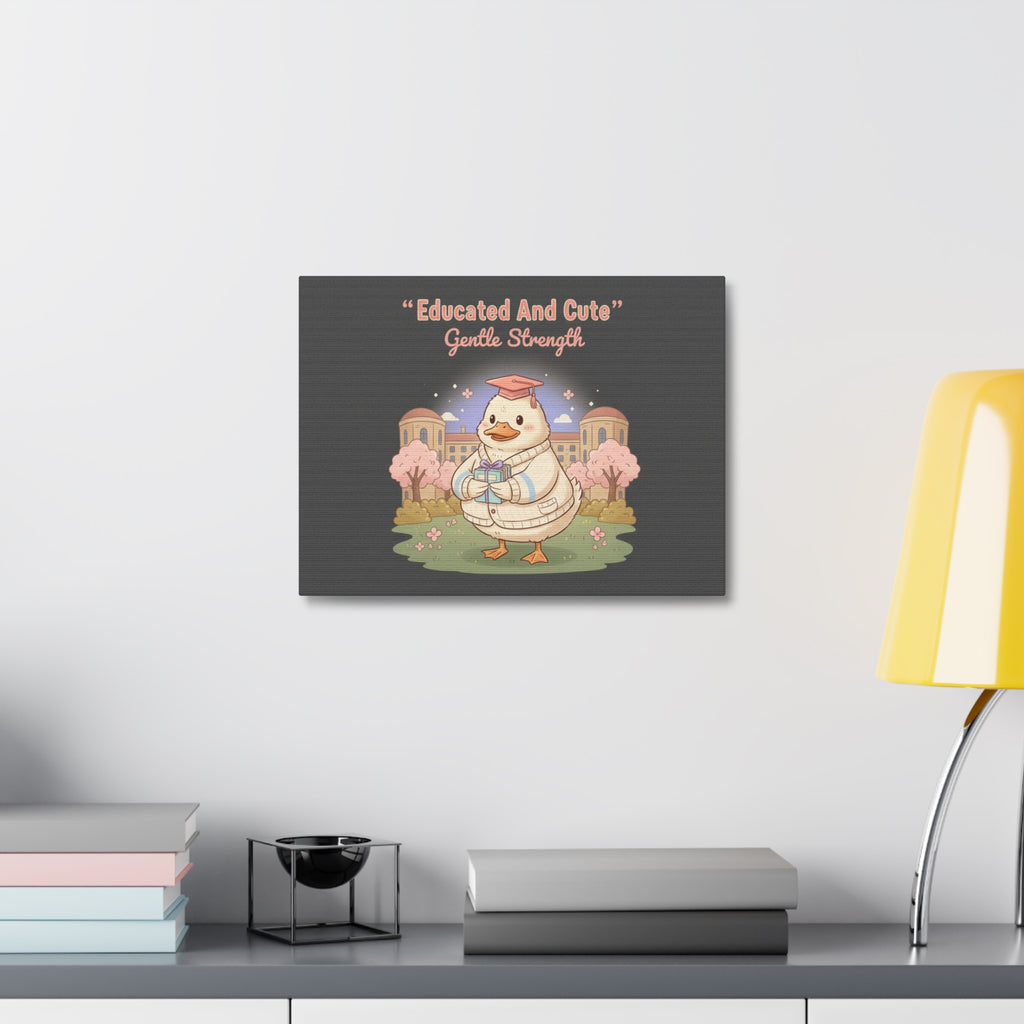 Duck In A Cardigan Canvas Print – Educated and Cute Gentle Strength