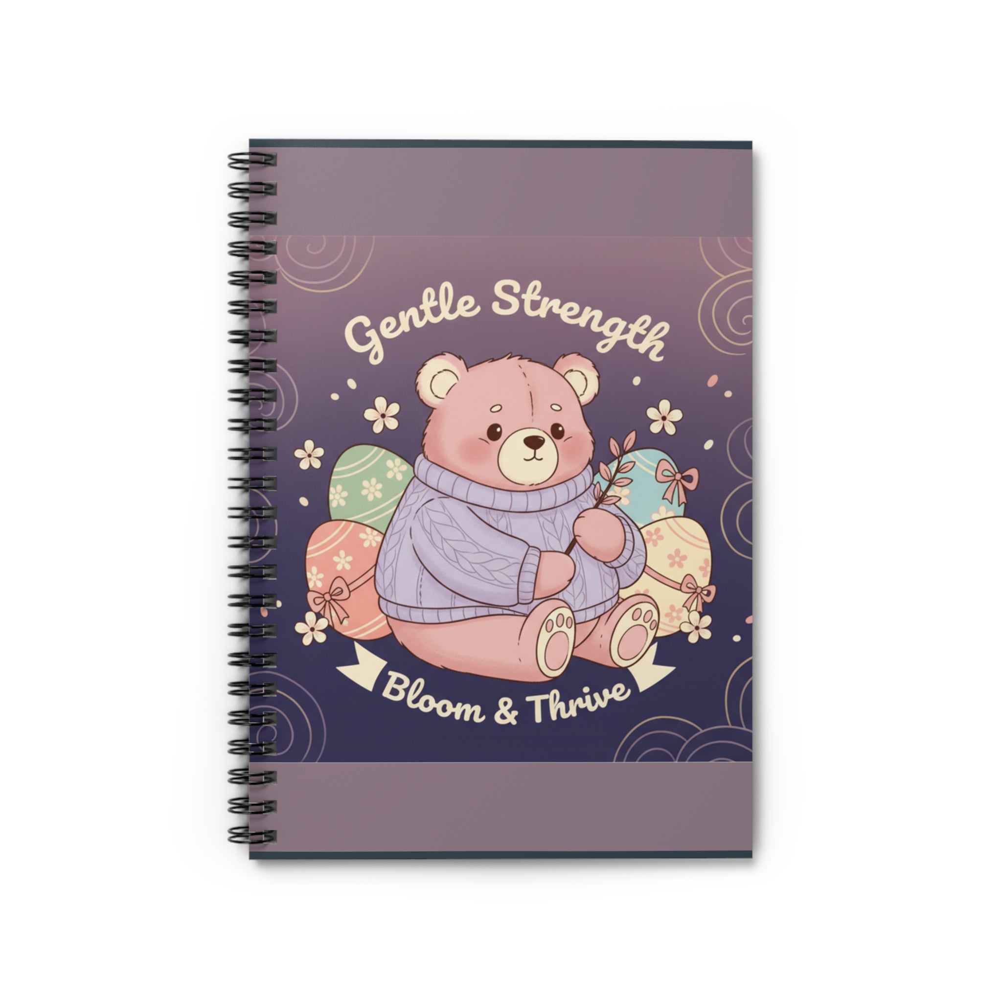 Bear Spiral Notebook – Gentle Strength Bloom Thrive