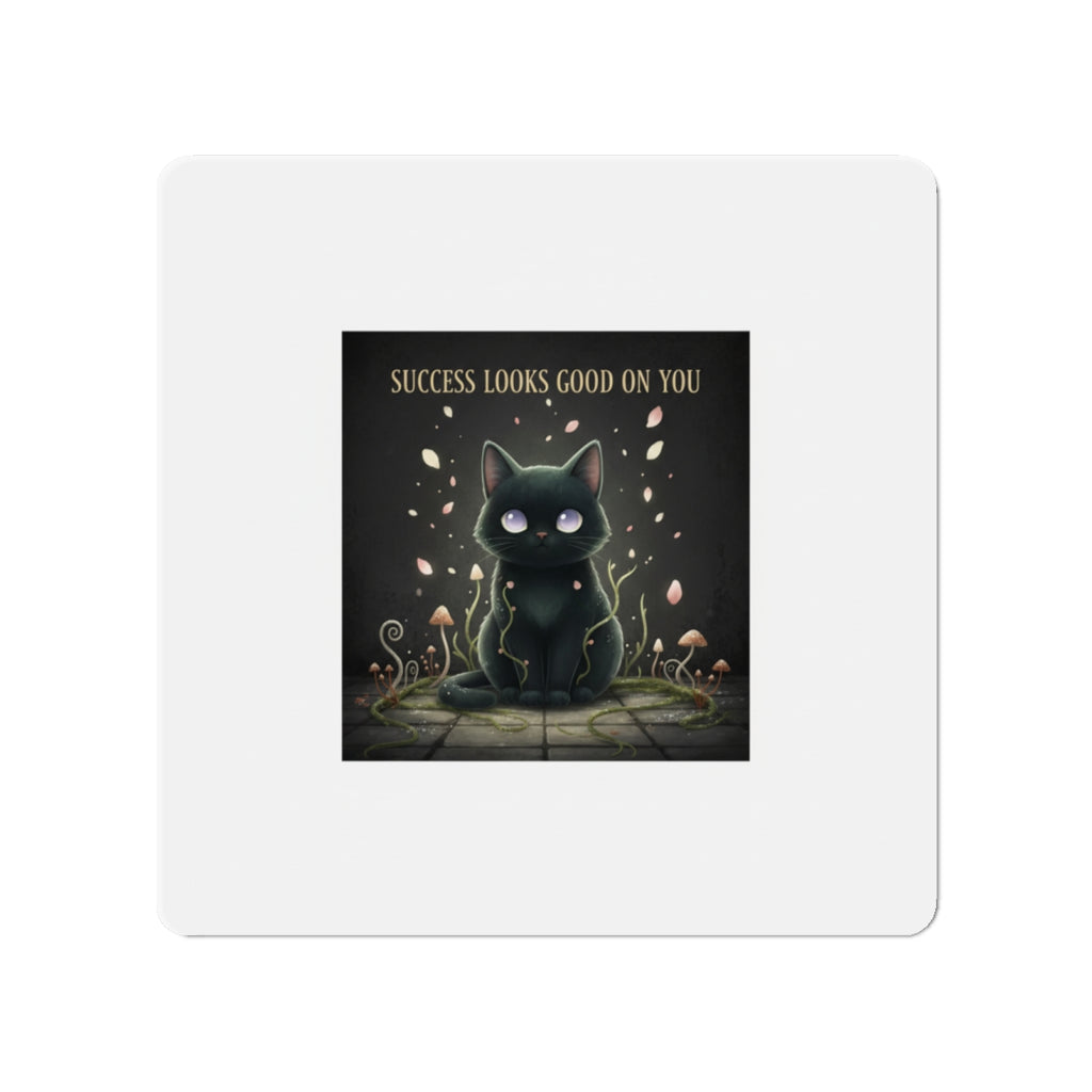 Black Cat Die-Cut Magnet – Success Looks Good on You