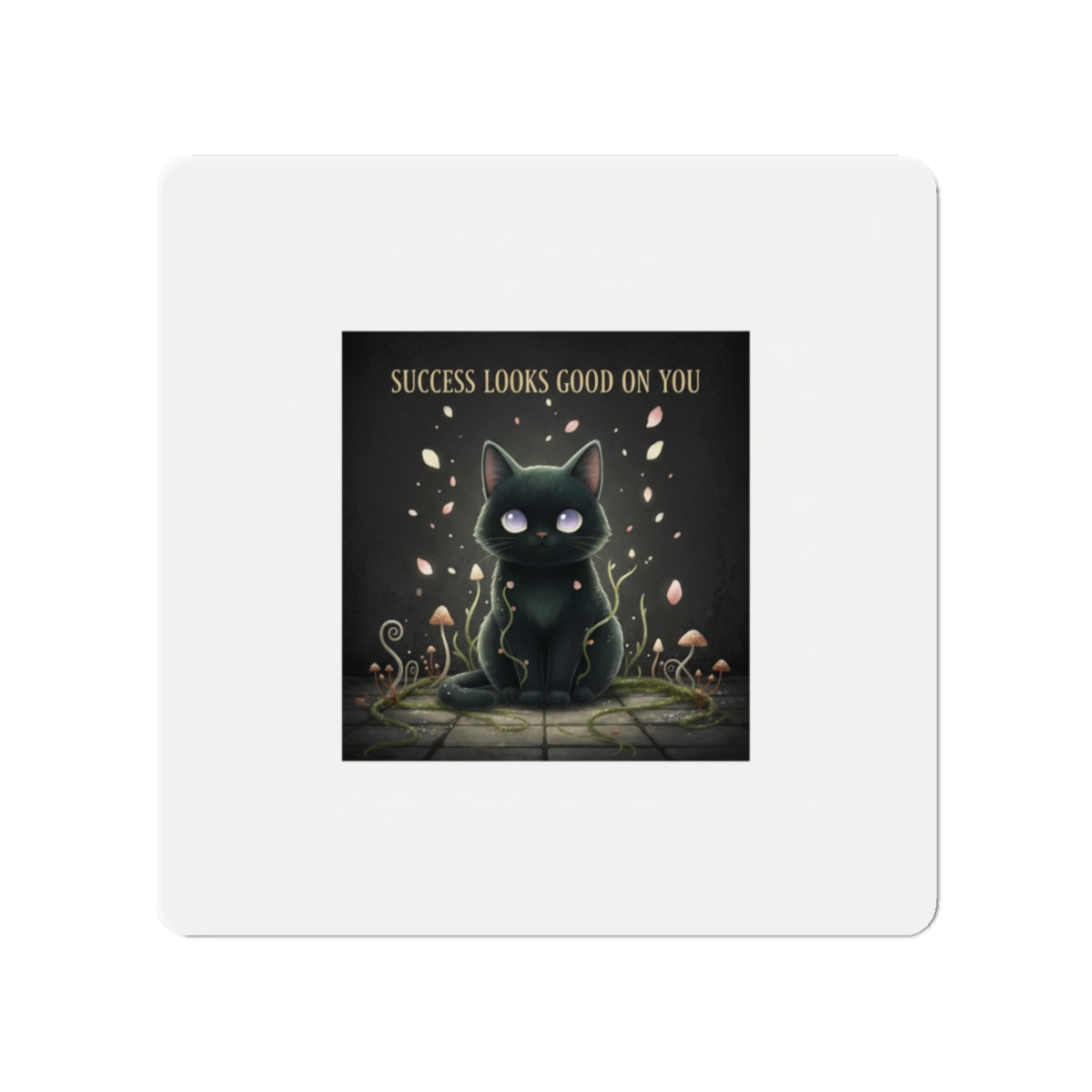 Black Cat Die-Cut Magnet – Success Looks Good on You